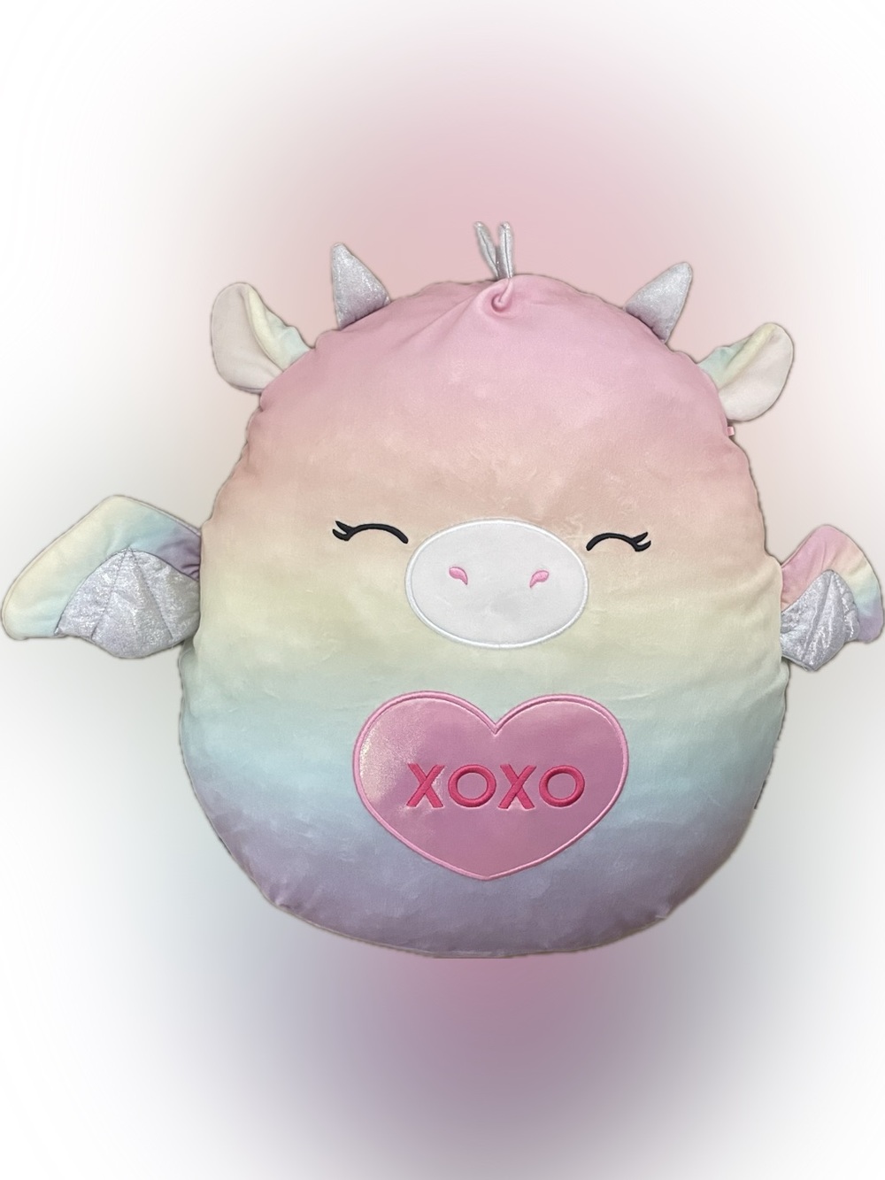 Squishmallows 16-inch Duranza the Rainbow Gradient Dragon Valentine's xoxo
